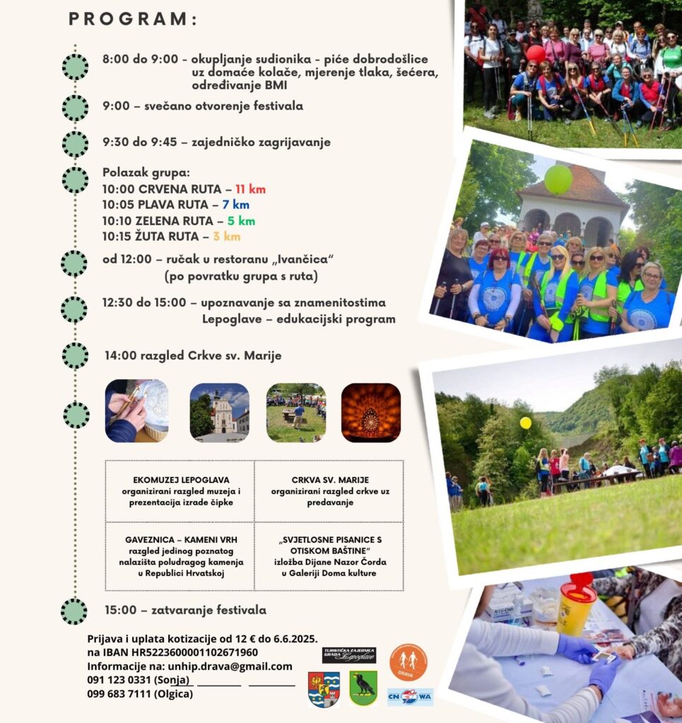Prijavite se na 7. Festival nordijskog hodanja i pješačenja "Lepoglava 2025." 1 program nordijsko