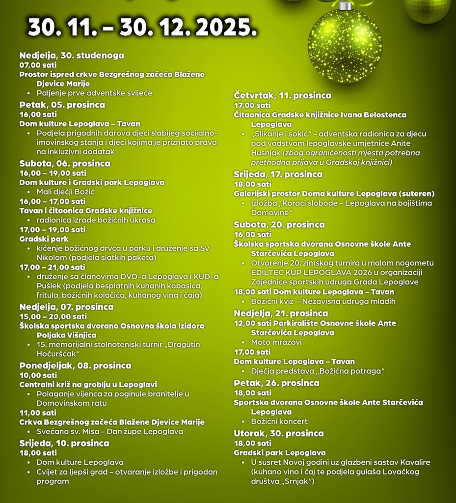 Raznolik program Adventa u Lepoglavi 1 advent2